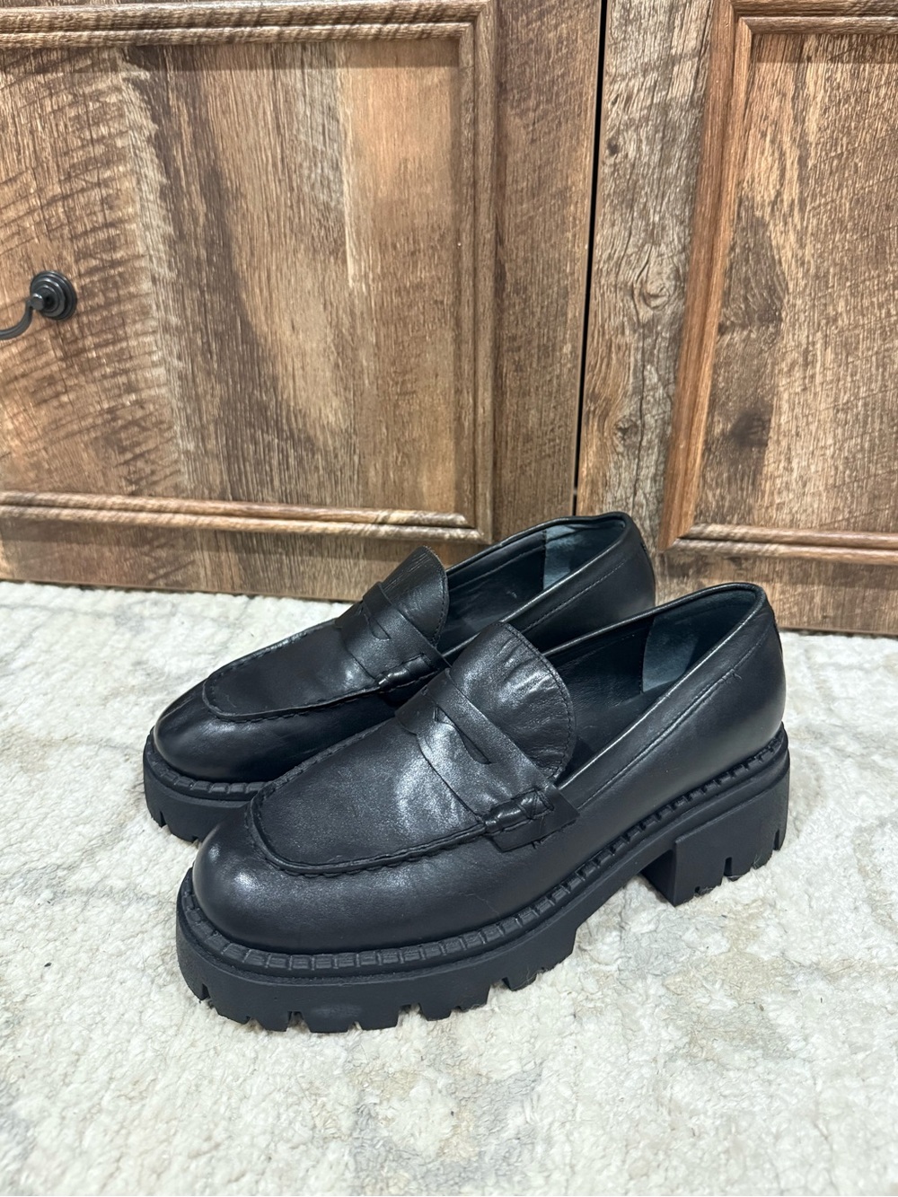 Free People Women's Lyra Lug Sole Loafer Black